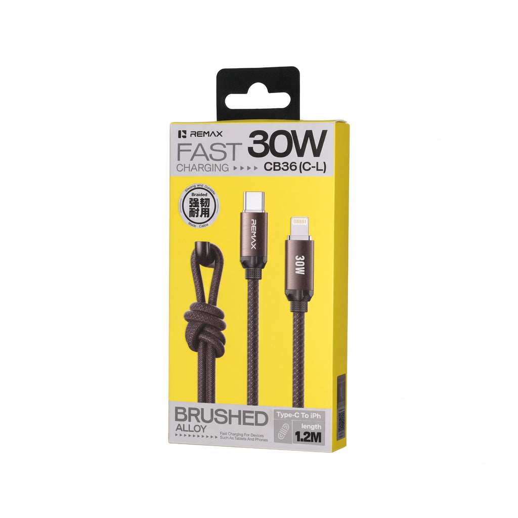 REMAX CB36 30W Type-C to Lightning Fast Charging Braided Cable (1.2m)