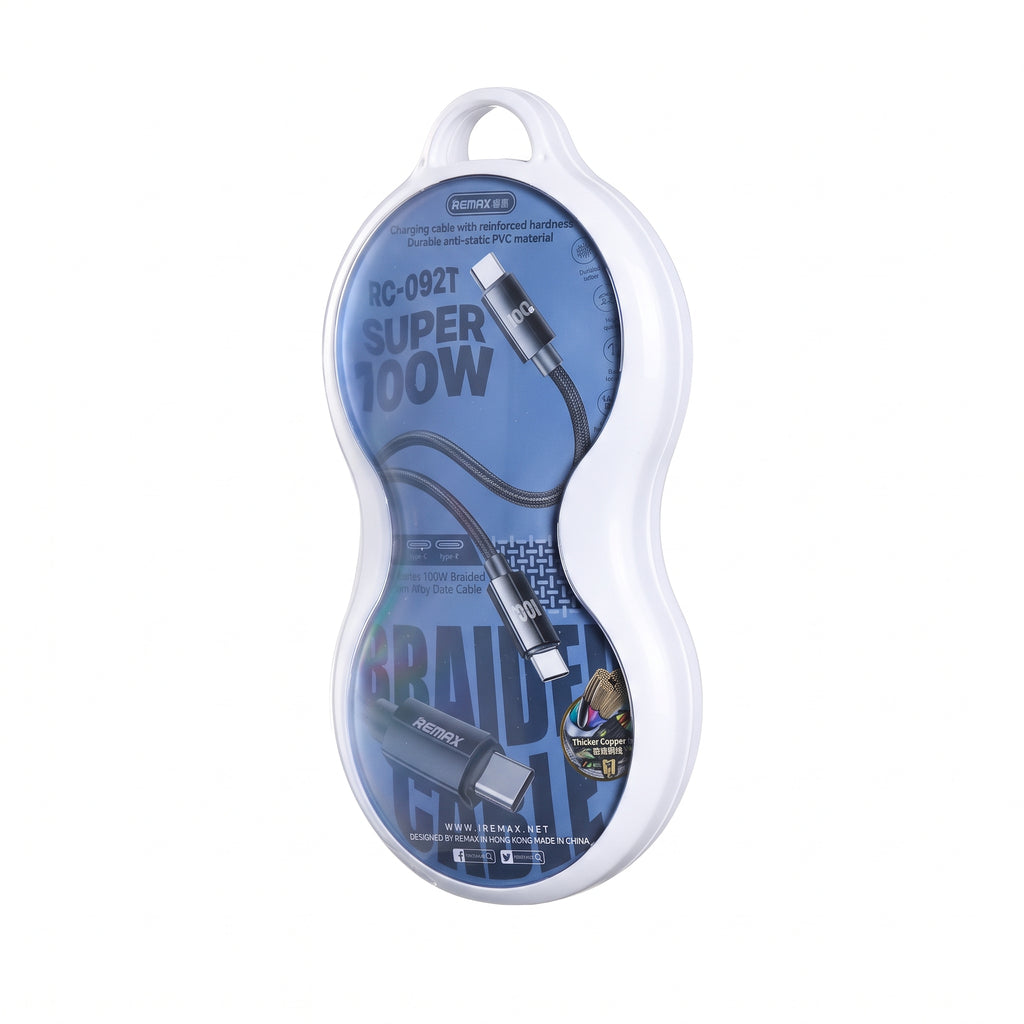 REMAX RC-092t Kerolla Series 100W 2-in-1 Type-C to Dual Type-C Braided Fast Charging Cable (1.2m)