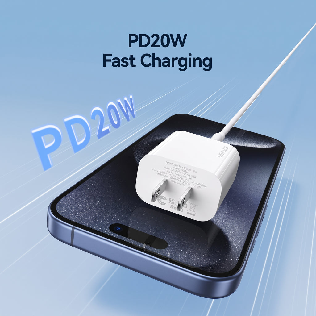 USAMS CC228 T65 20W PD Fast USB-C Wall Charger (US Plug)