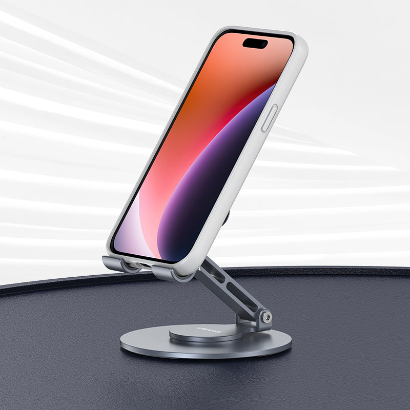 USAMS Aluminum Alloy 360° Rotating Foldable Desktop Stand for Phones/Tablets