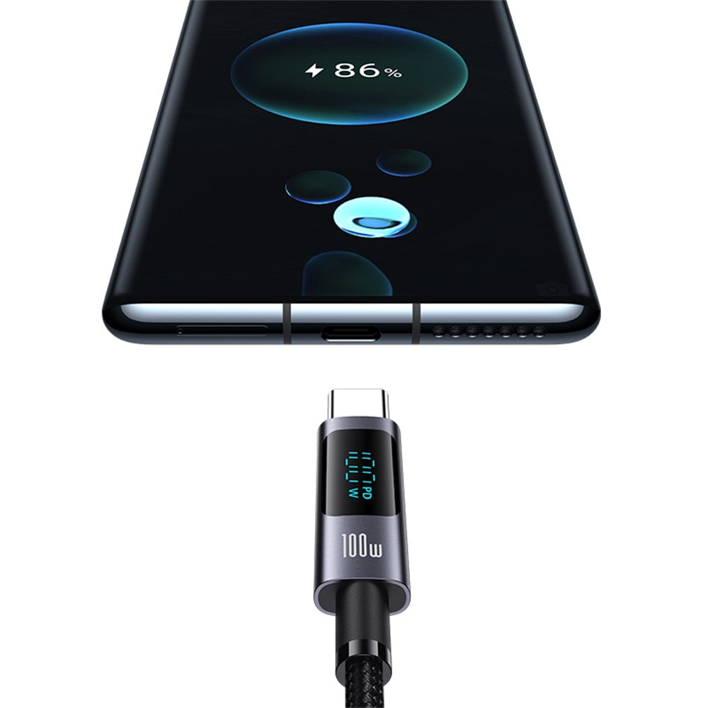 USAMS SJ671 Sufeng Series 100W USB-C to USB-C Fast Charging Digital Display Cable (1.2m)