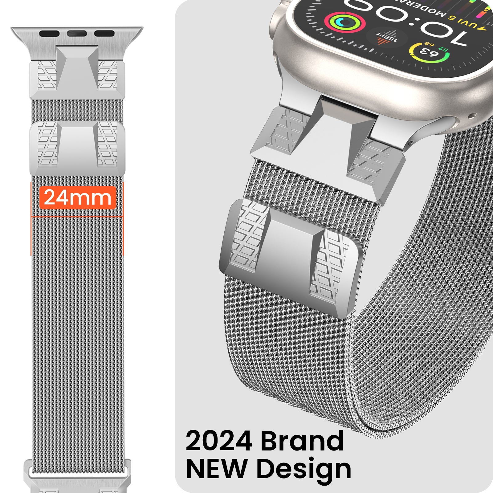 Premium Stainless Steel Mesh Magnetic Band for Apple Watch