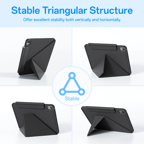 3-Piece Detachable Magnetic Case for iPad – Origami Stand Folio