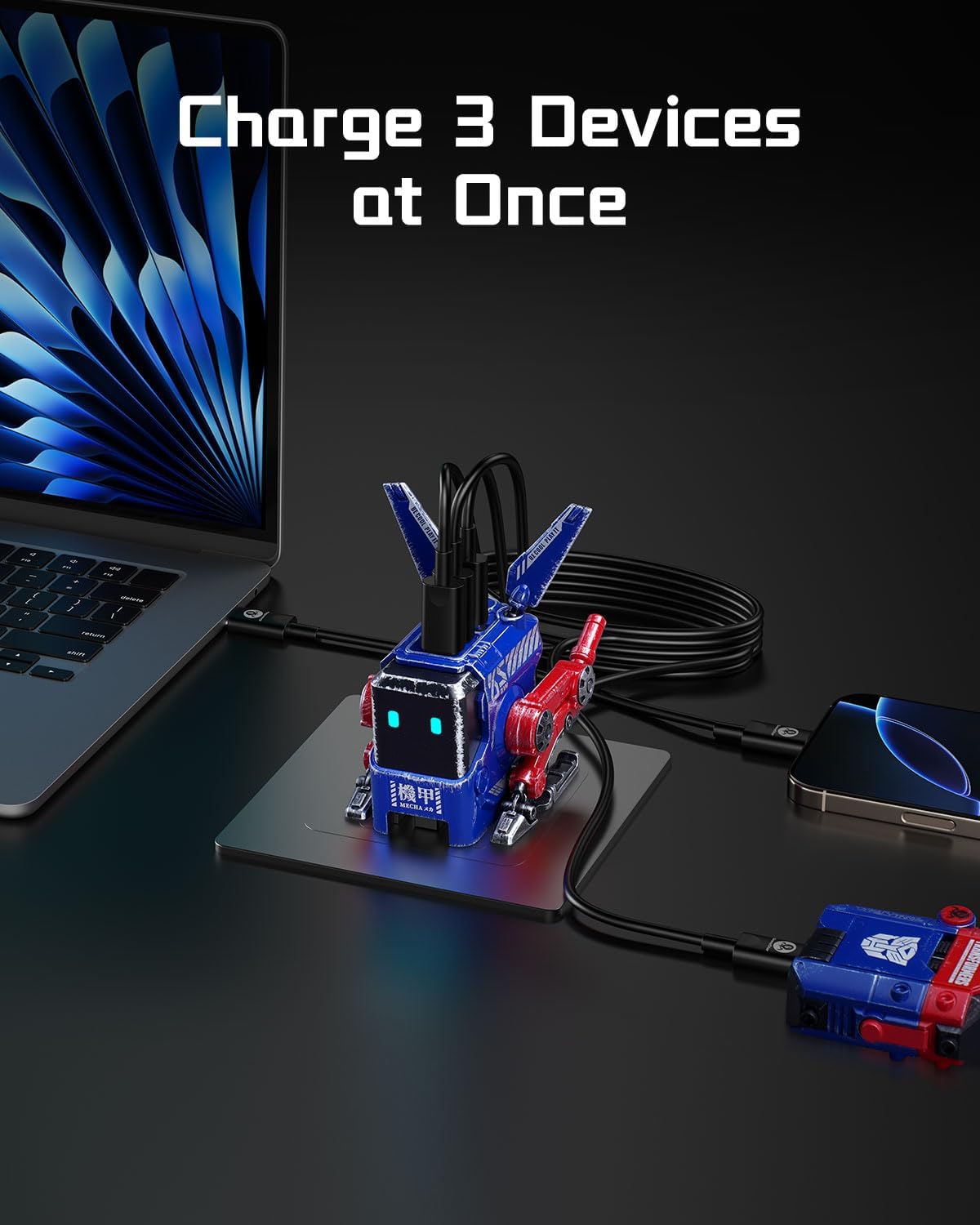 GravaStar Alpha65 GaN Fast Charger – 65W Mecha Robot Wall Charger