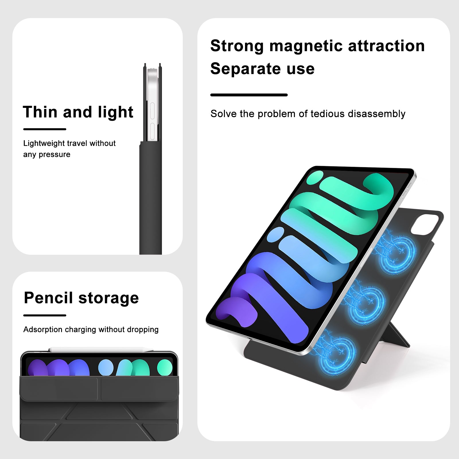 Magnetic Origami iPad Folio – Ultra-Slim with Secure Pencil Wrap