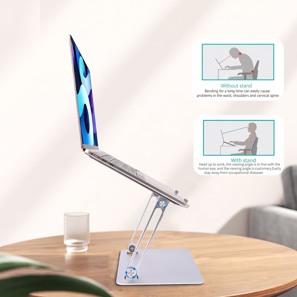 COTECi SD-51 Aluminum Laptop Stand | Ergonomic Folding Notebook Holder