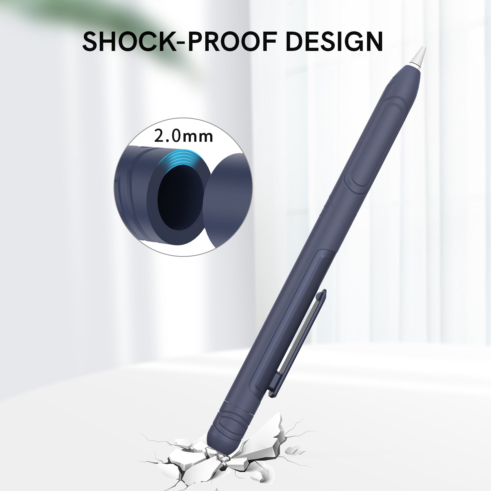 Silicone Sleeve for Apple Pencil 1st Generation with Integrated Clip