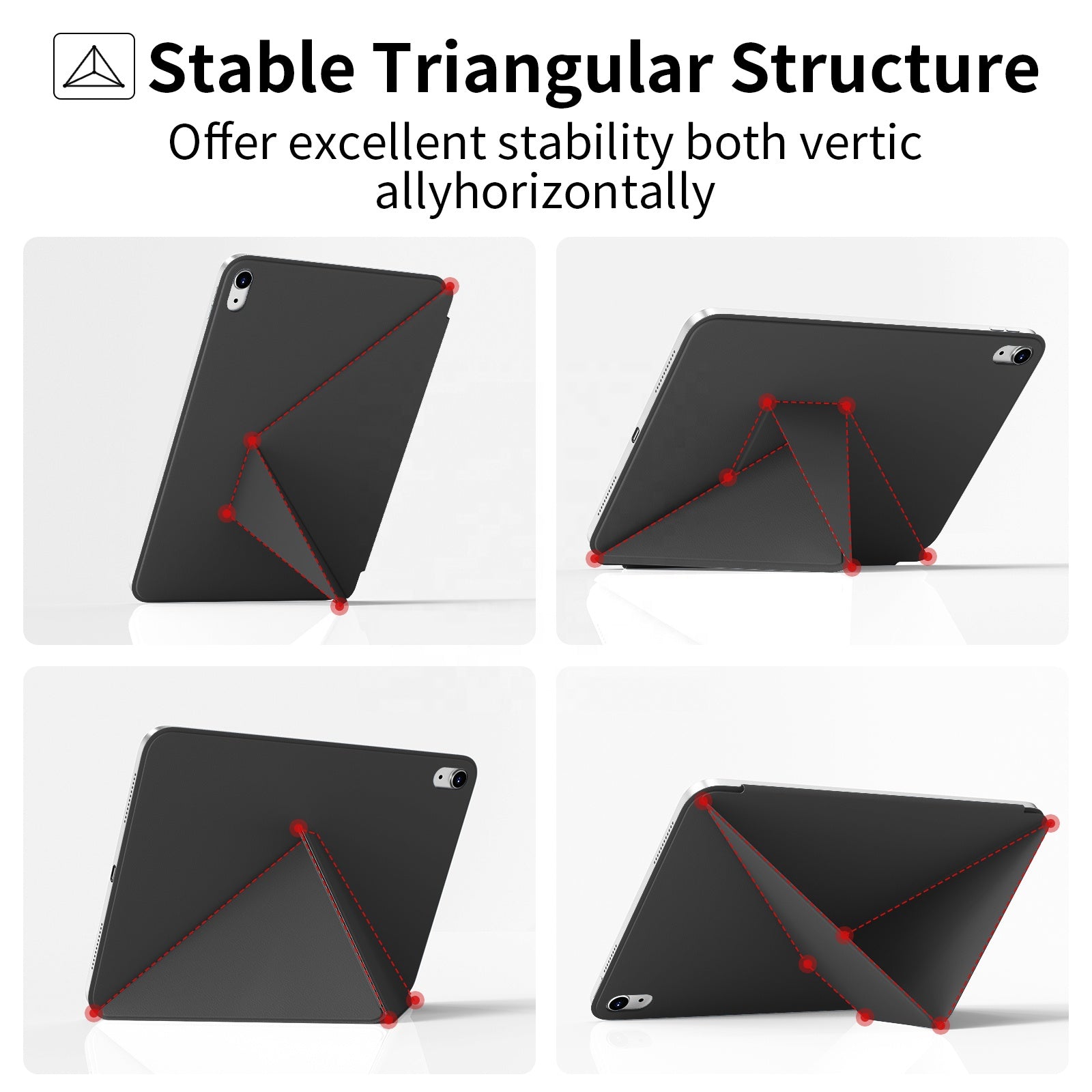 Origami Magnetic Folio Case for iPad - Slim Multi-Angle Stand with Auto Sleep/Wake