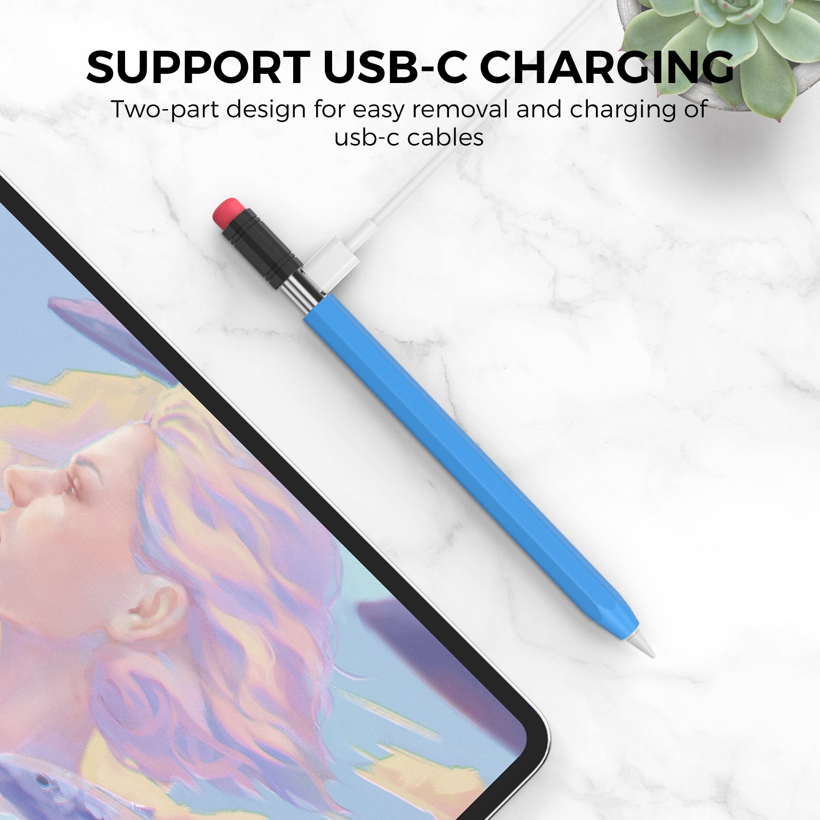 Retro Classic Silicone Case for Apple Pencil (USB-C) – Charging Compatible Sleeve