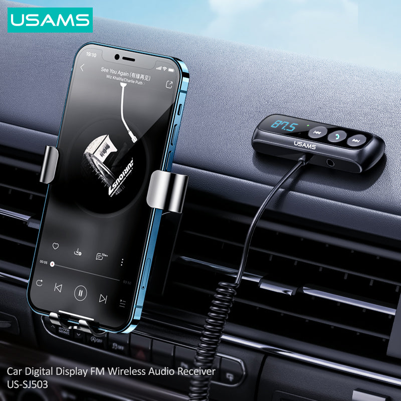 USAMS SJ503 Car Digital Display FM Wireless Audio Receiver
