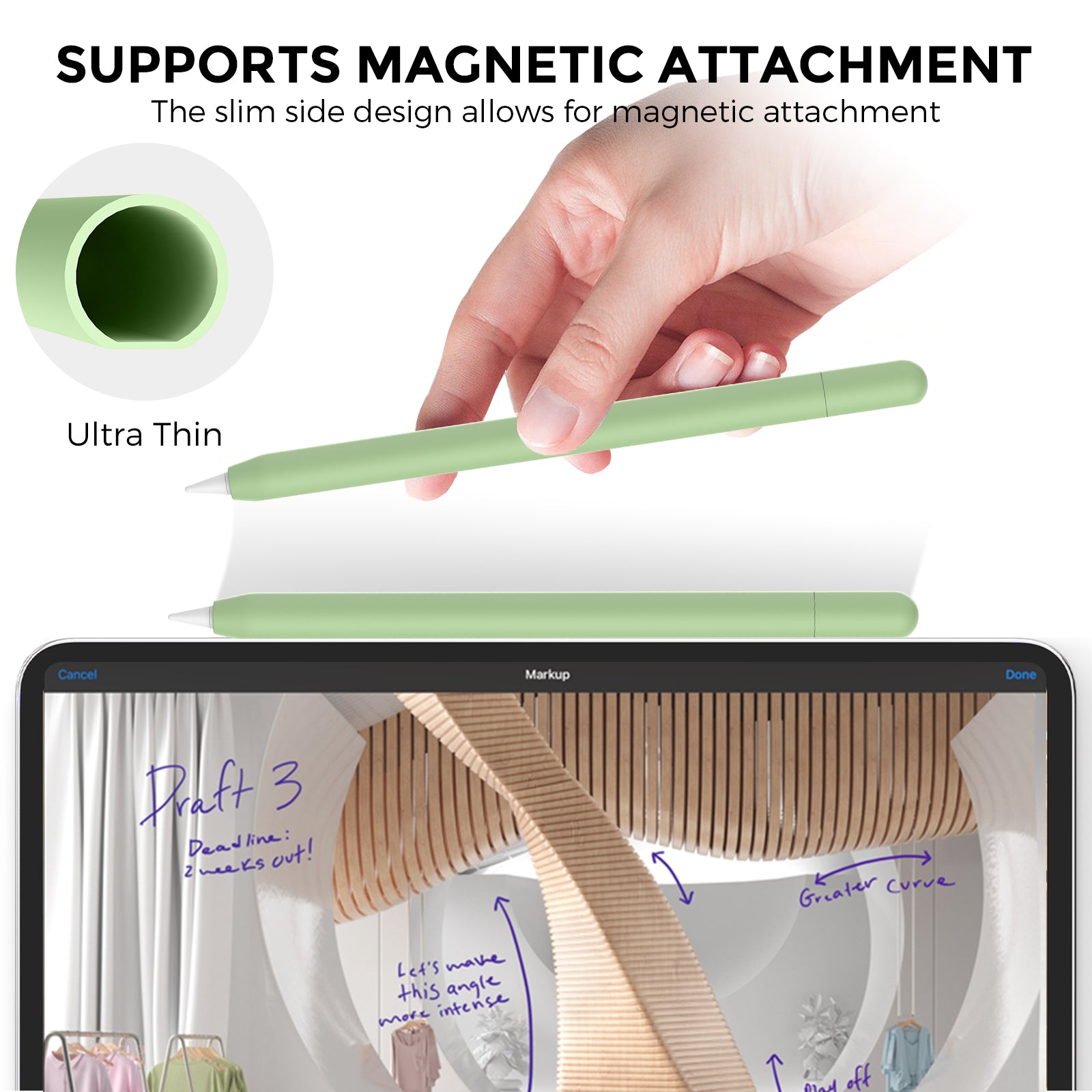 Ultra-Slim Soft Silicone Case for Apple Pencil (USB-C) – Magnetic Grip Sleeve