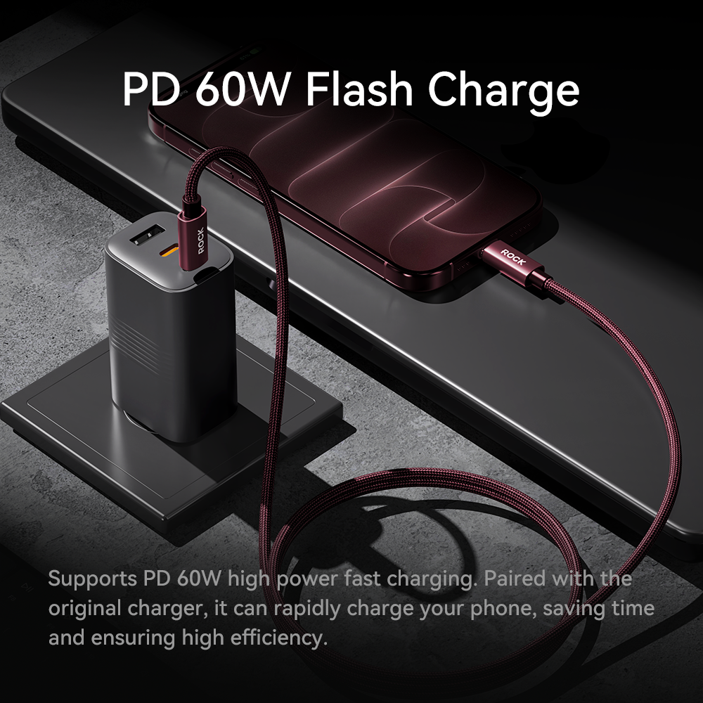 ROCK Z28 60W Type-C to Type-C Fast Charging Braided Data Cable