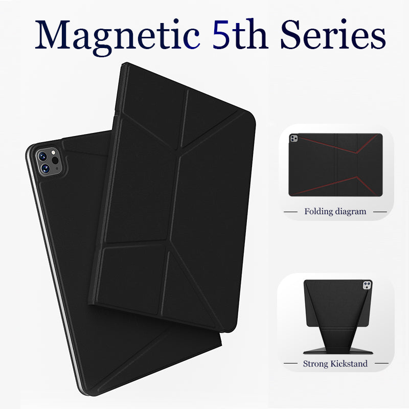 Premium Magnetic Origami Case for iPad – Detachable 2-in-1 Floating Stand and Folio Cover