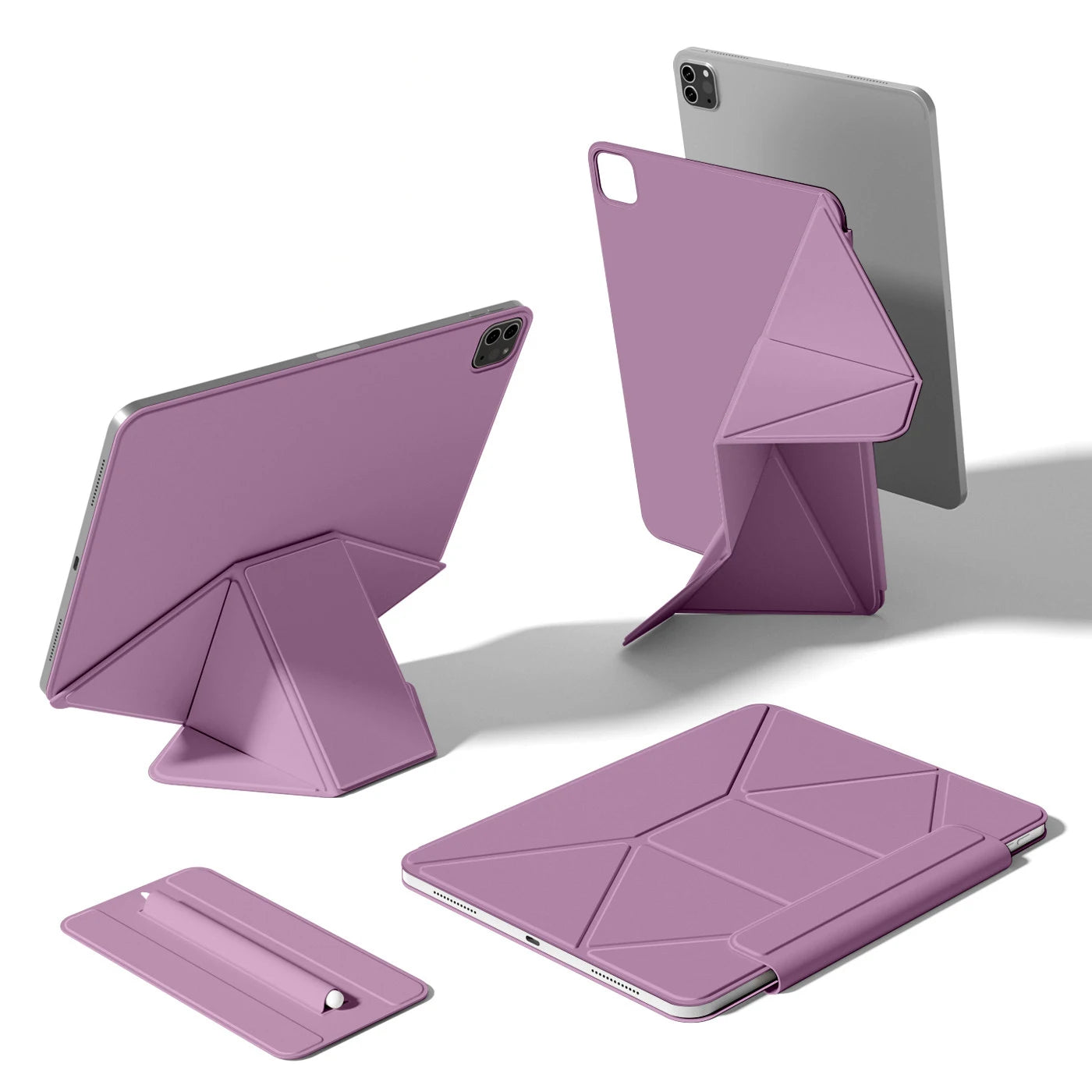 Anti-Bend Magnetic iPad Case | Detachable Y-Fold Stand and Pencil Cover