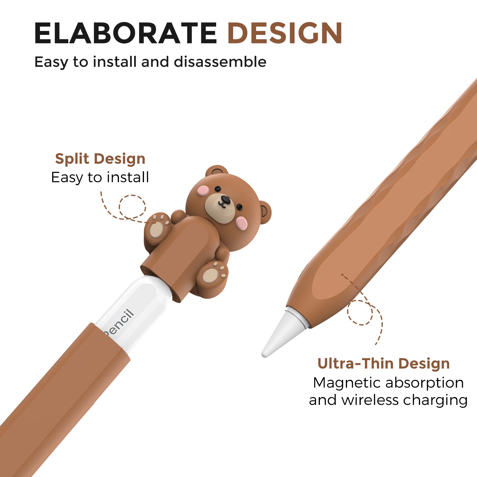 Cute Cartoon Kitten Silicone Case for Apple Pencil Pro 2nd Generation