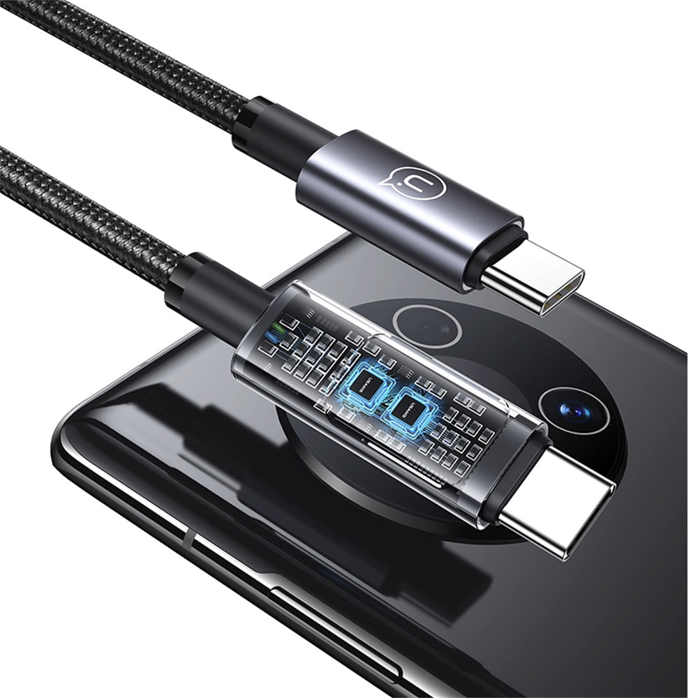 USAMS SJ671 Sufeng Series 100W USB-C to USB-C Fast Charging Digital Display Cable (1.2m)