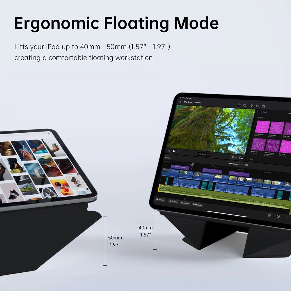 Anti-Bend Magnetic iPad Case | Detachable Y-Fold Stand and Pencil Cover