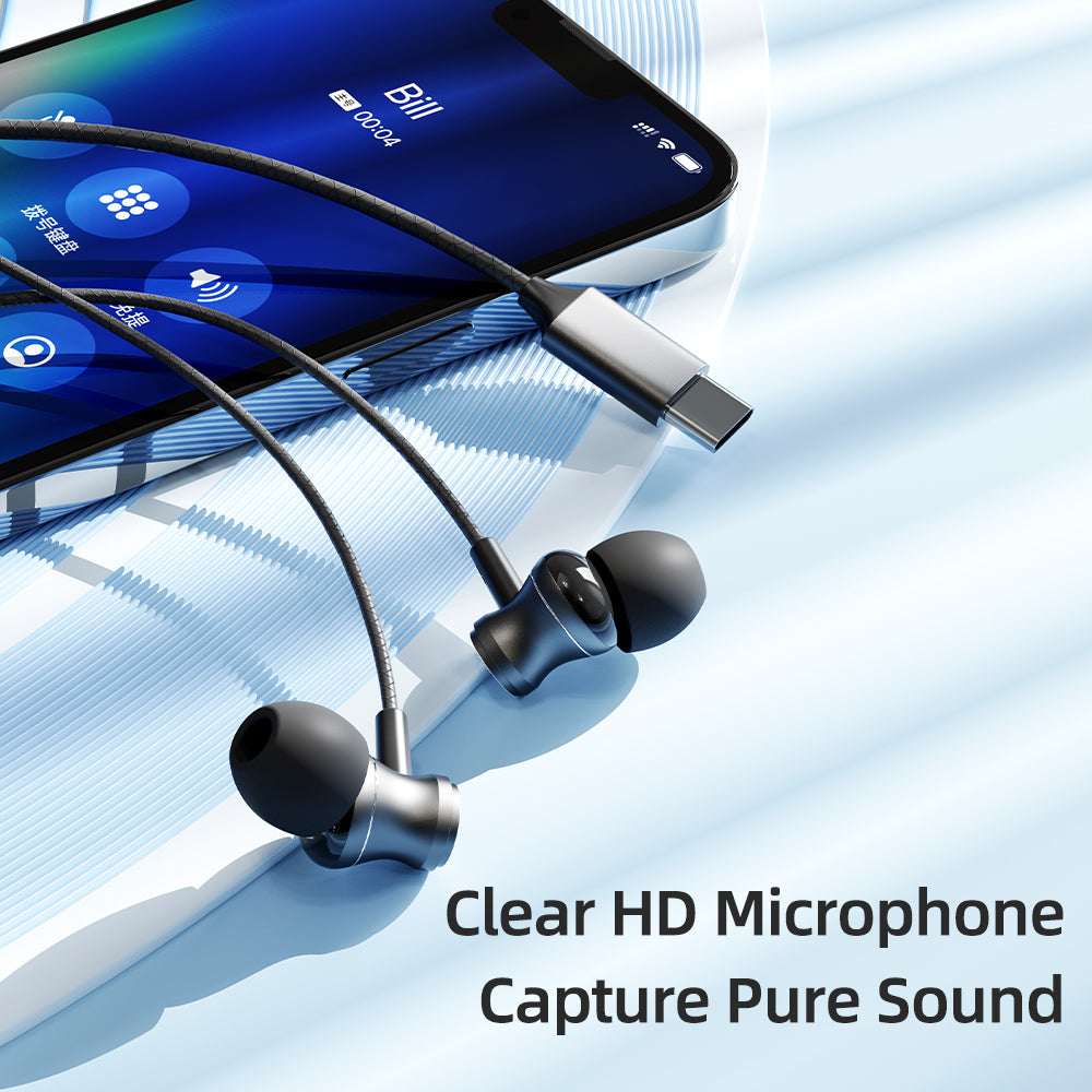 ROCK ES09 Type-C Digital Wired Earphones l Hi-Fi Stereo Sound