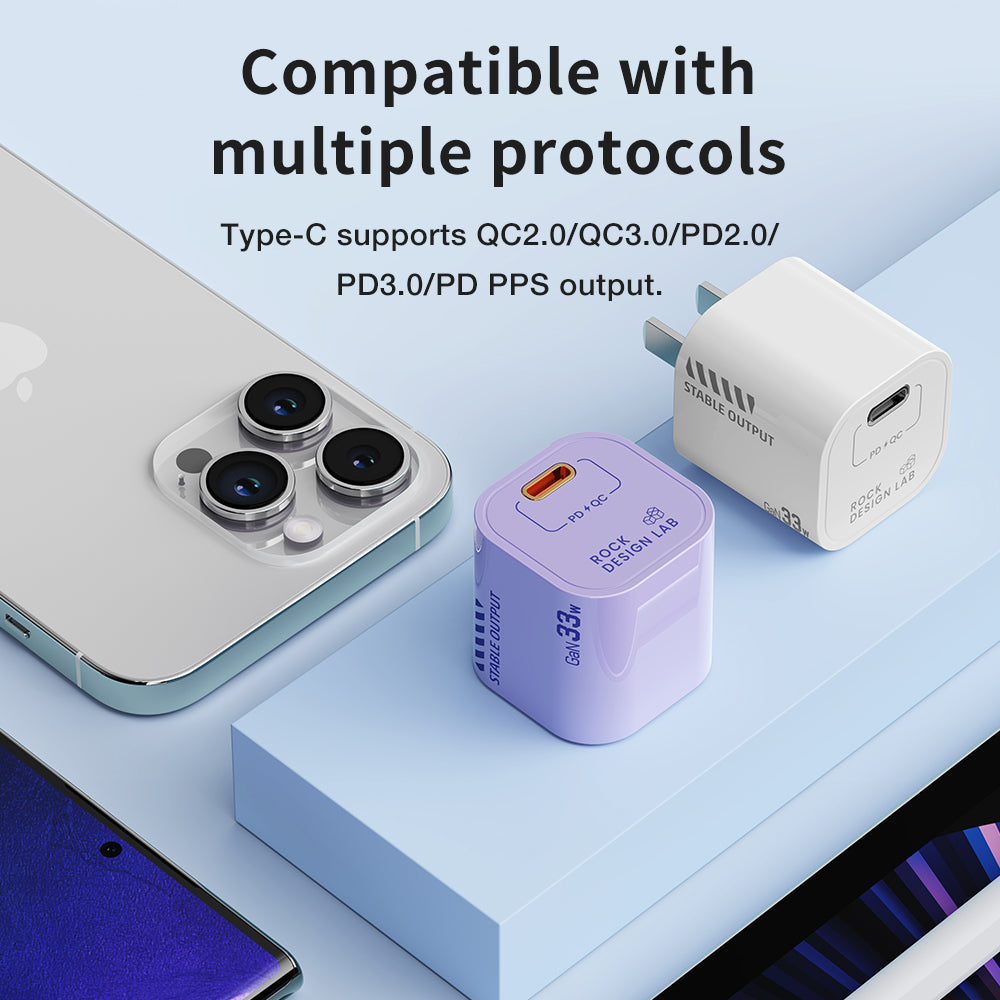 ROCK T88 Sugar Cube Series 33W GaN Fast Charger