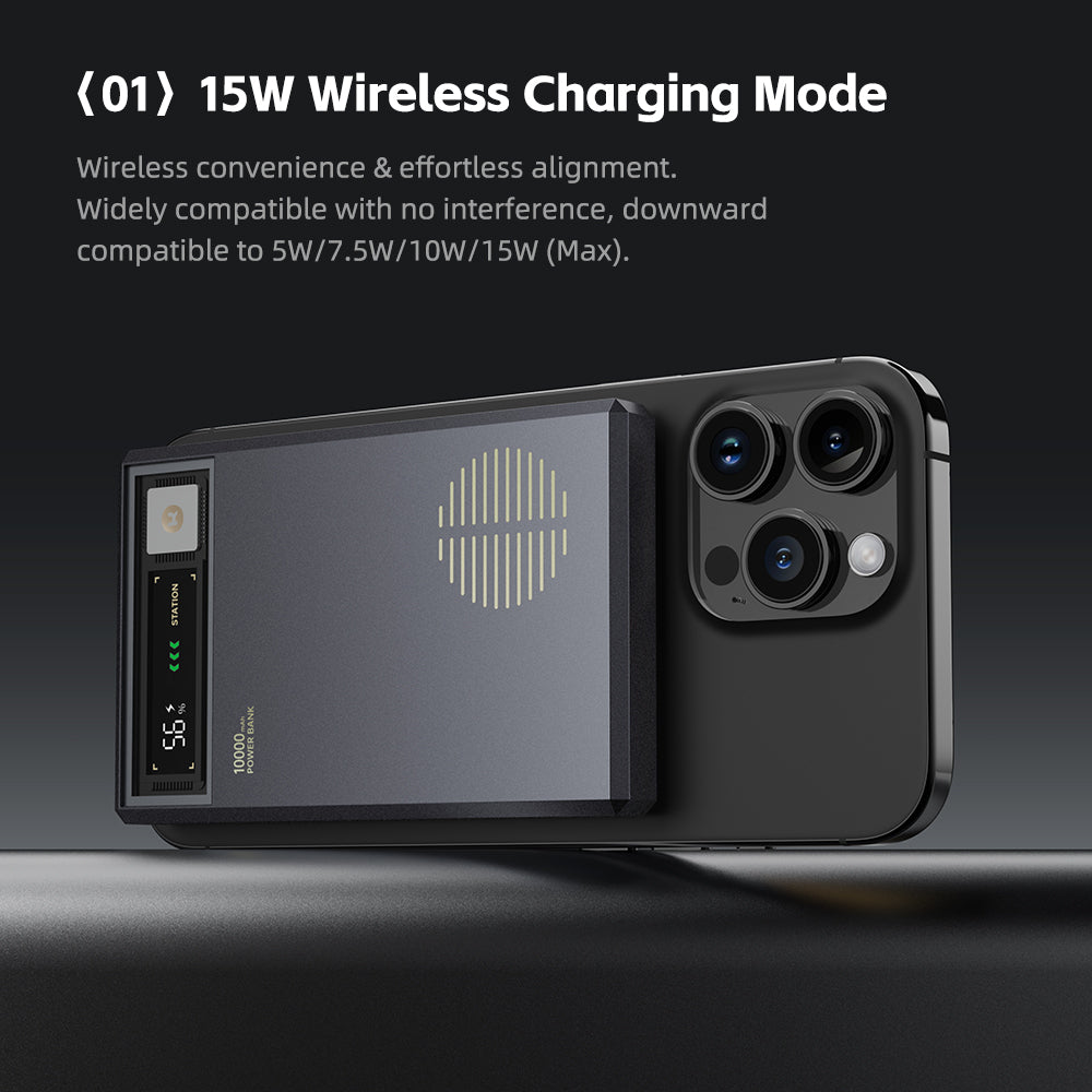 ROCK Retro Magnetic Wireless Power Bank 10000mAh