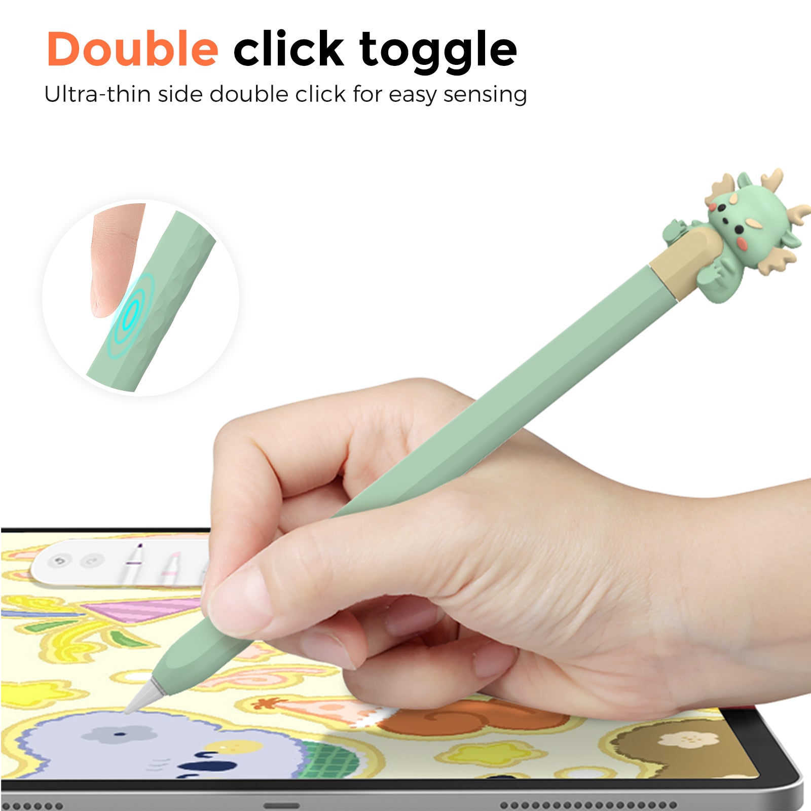 Cute Cartoon Dragon Silicone Case for Apple Pencil Pro 2nd Generation