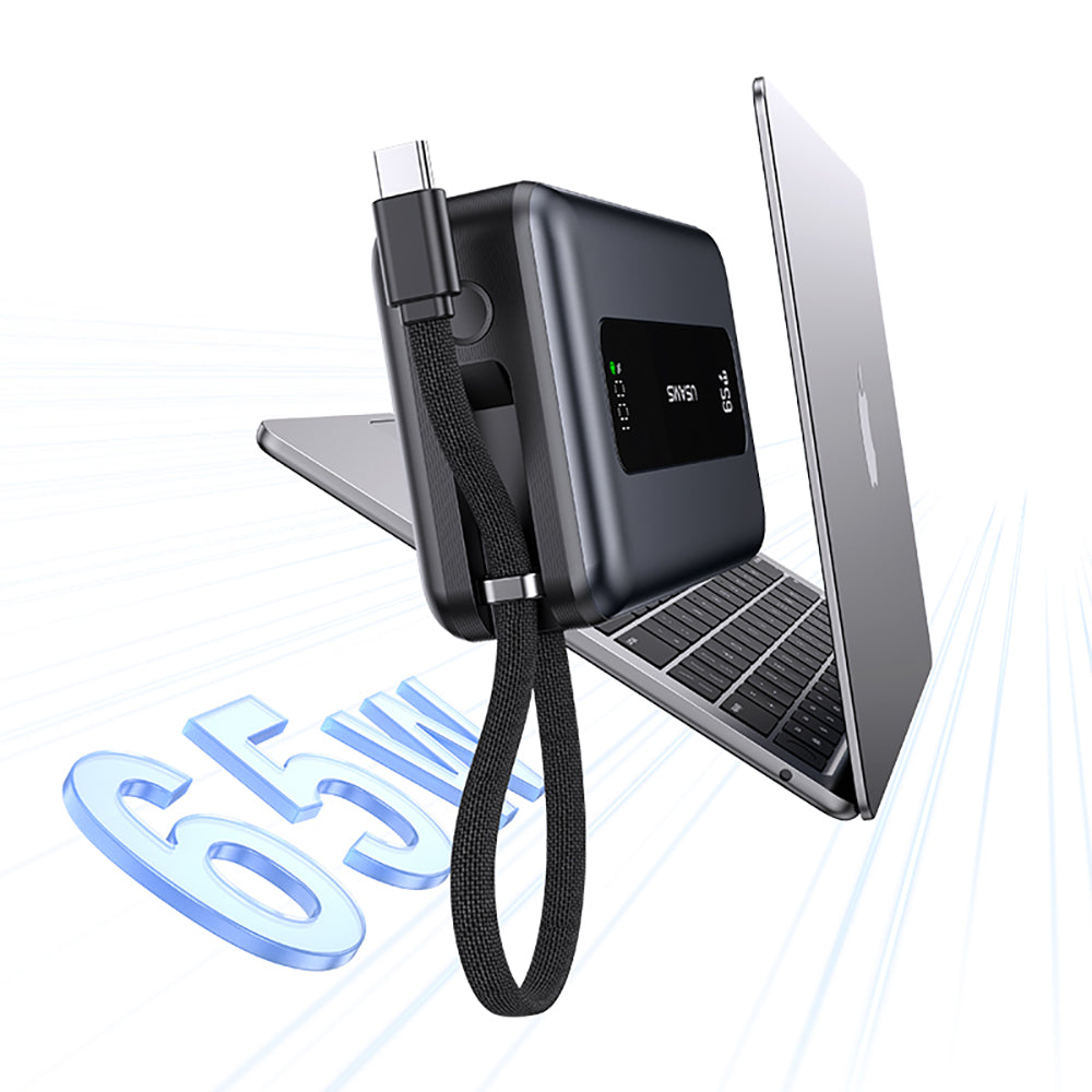 USAMS 65W Fast Charging Digital Display Power Bank with Type-C Cable 20000mAh
