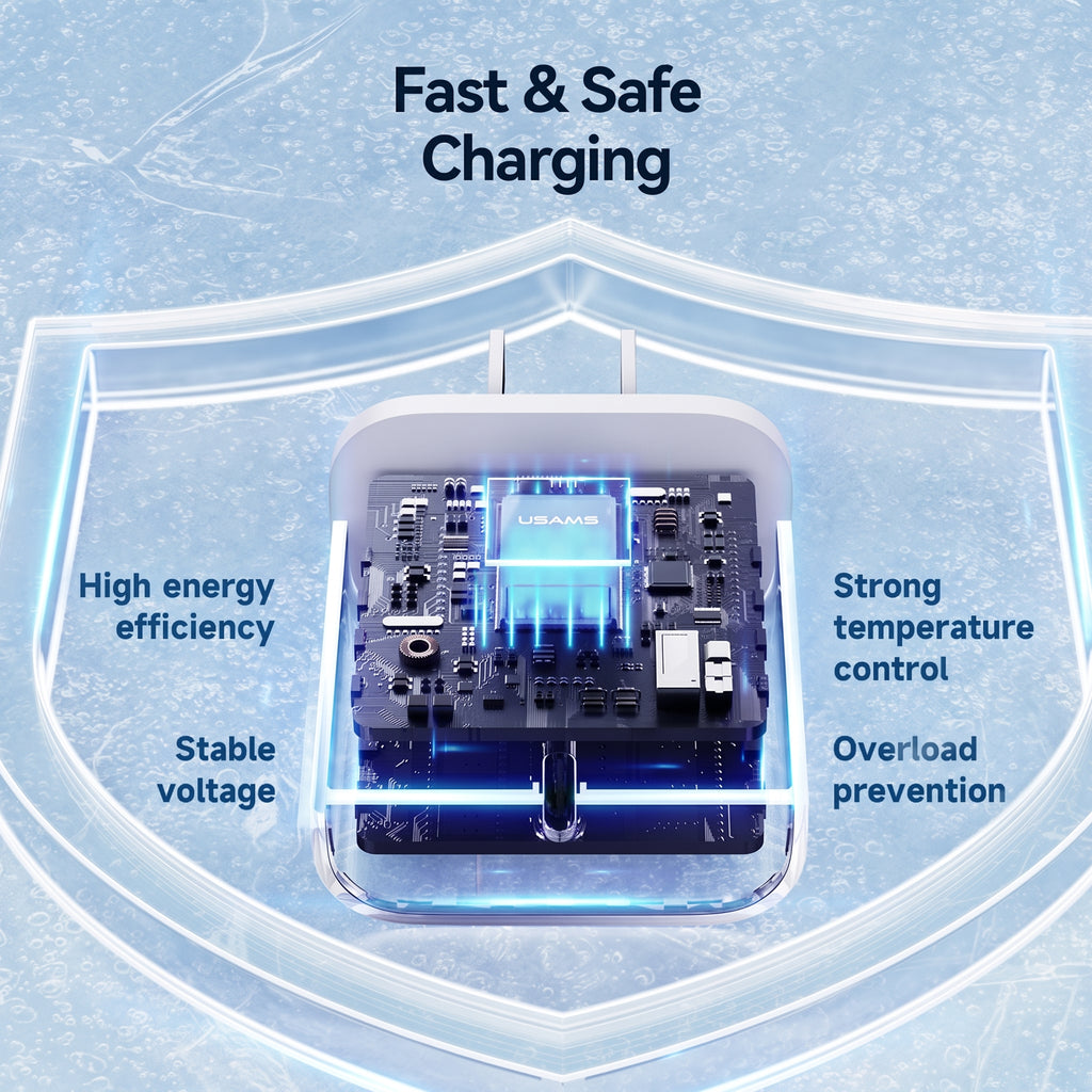 USAMS CC228 T65 20W PD Fast USB-C Wall Charger (US Plug)