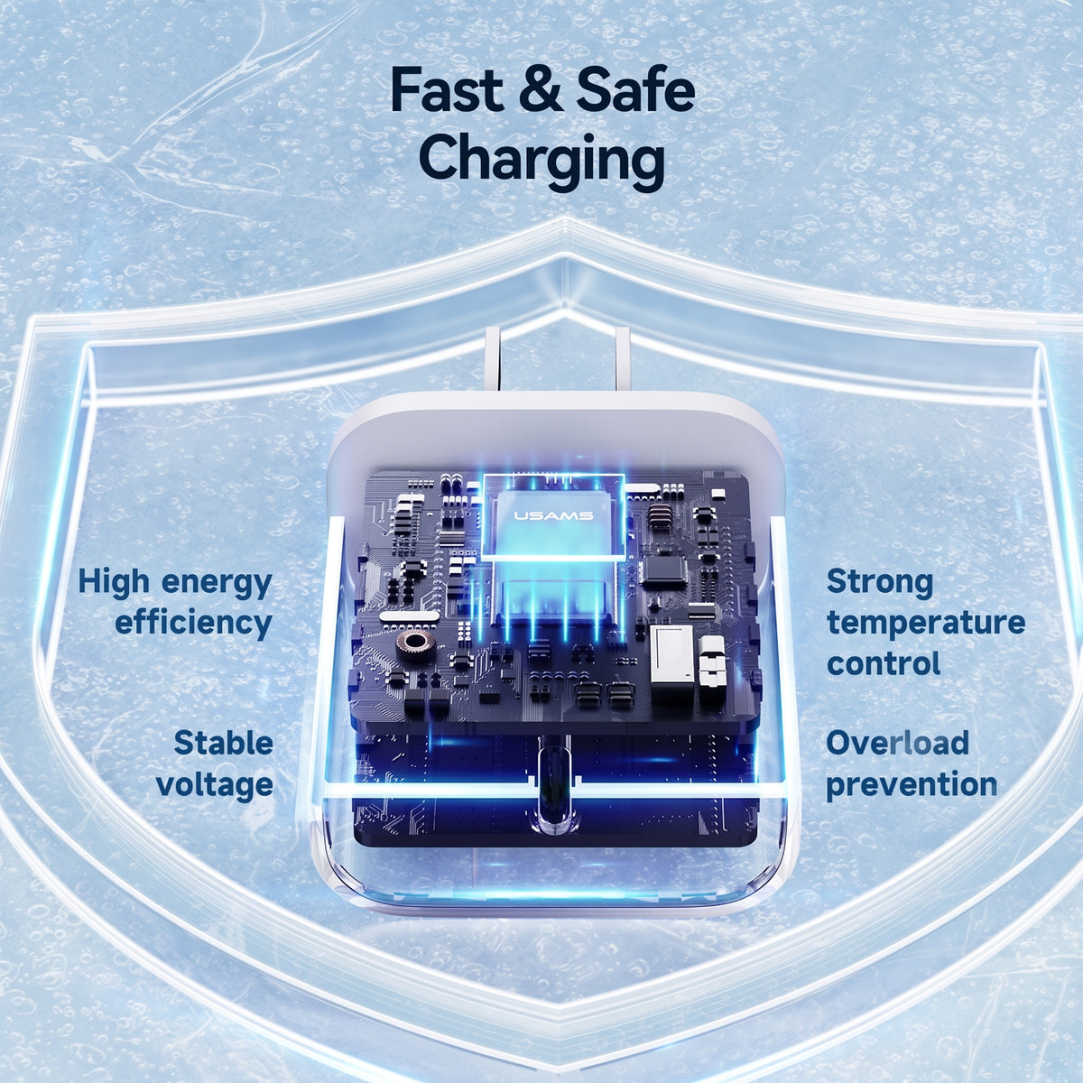 USAMS Yi Series 20W PD Fast Wall Charger Kit with Type-C to Type-C Cable (US Plug)