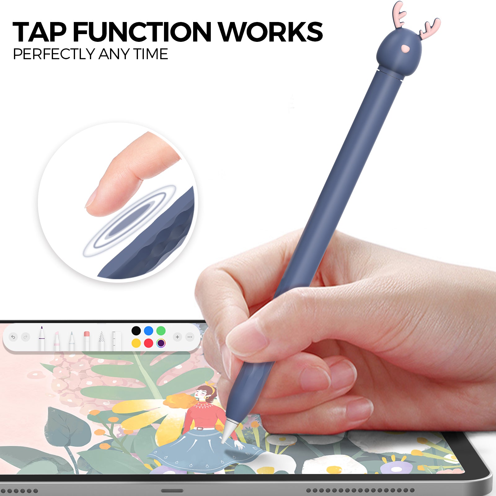 Cute Cartoon Deer Silicone Case for Apple Pencil Pro 2nd Generation