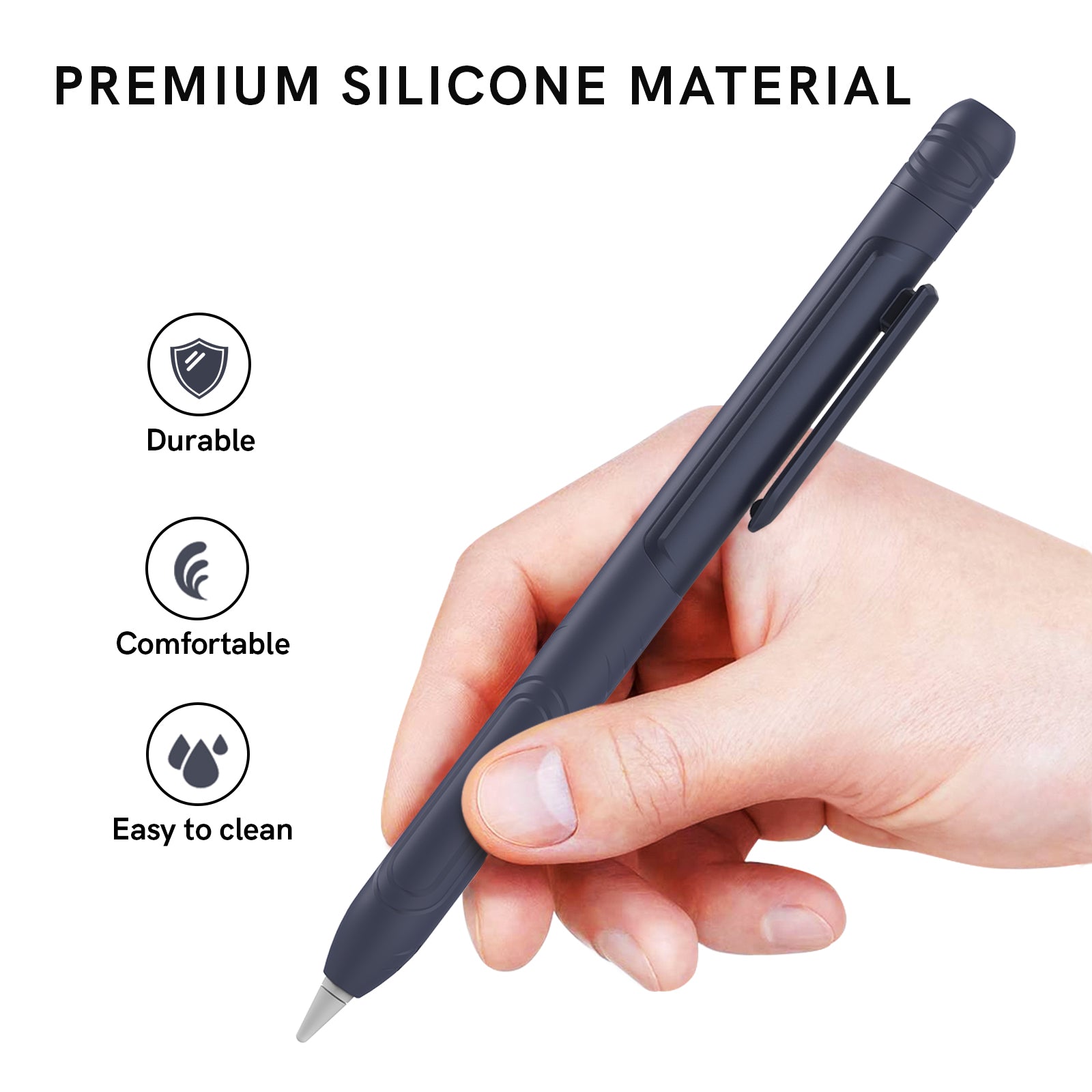 Silicone Sleeve for Apple Pencil 1st Generation with Integrated Clip