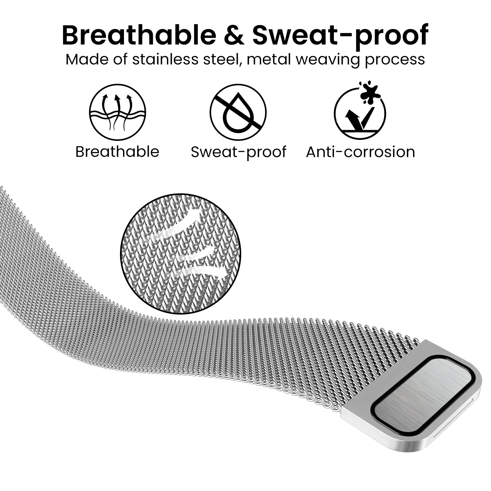 Premium Stainless Steel Mesh Magnetic Band for Apple Watch