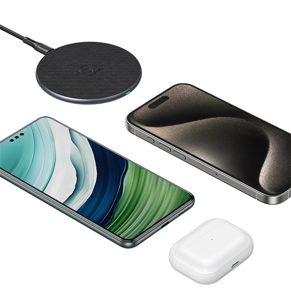 USAMS 15W Aluminum Alloy Ultra-thin Desktop Wireless Charger