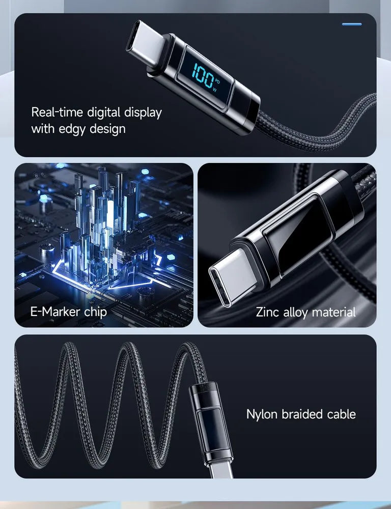 Romoss CB323S 100W USB-C to USB-C Fast Charging Data Cable