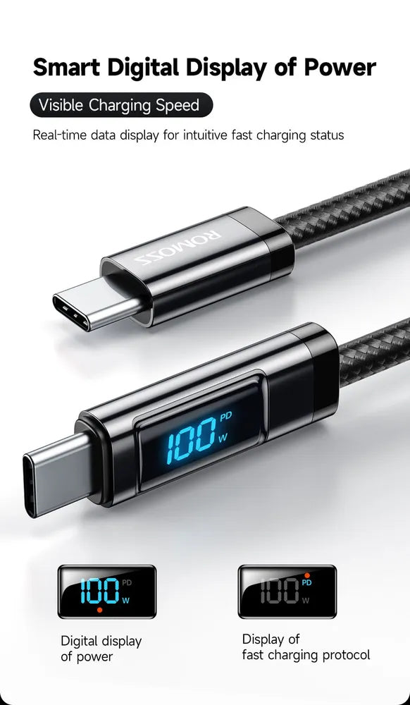 Romoss CB323S 100W USB-C to USB-C Fast Charging Data Cable