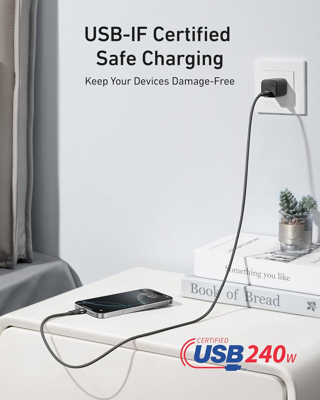 Anker 240W USB-C to USB-C Bio-Braided Cable