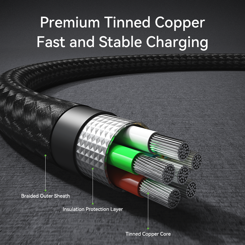 ROCK Z28 60W Type-C to Type-C Fast Charging Braided Data Cable