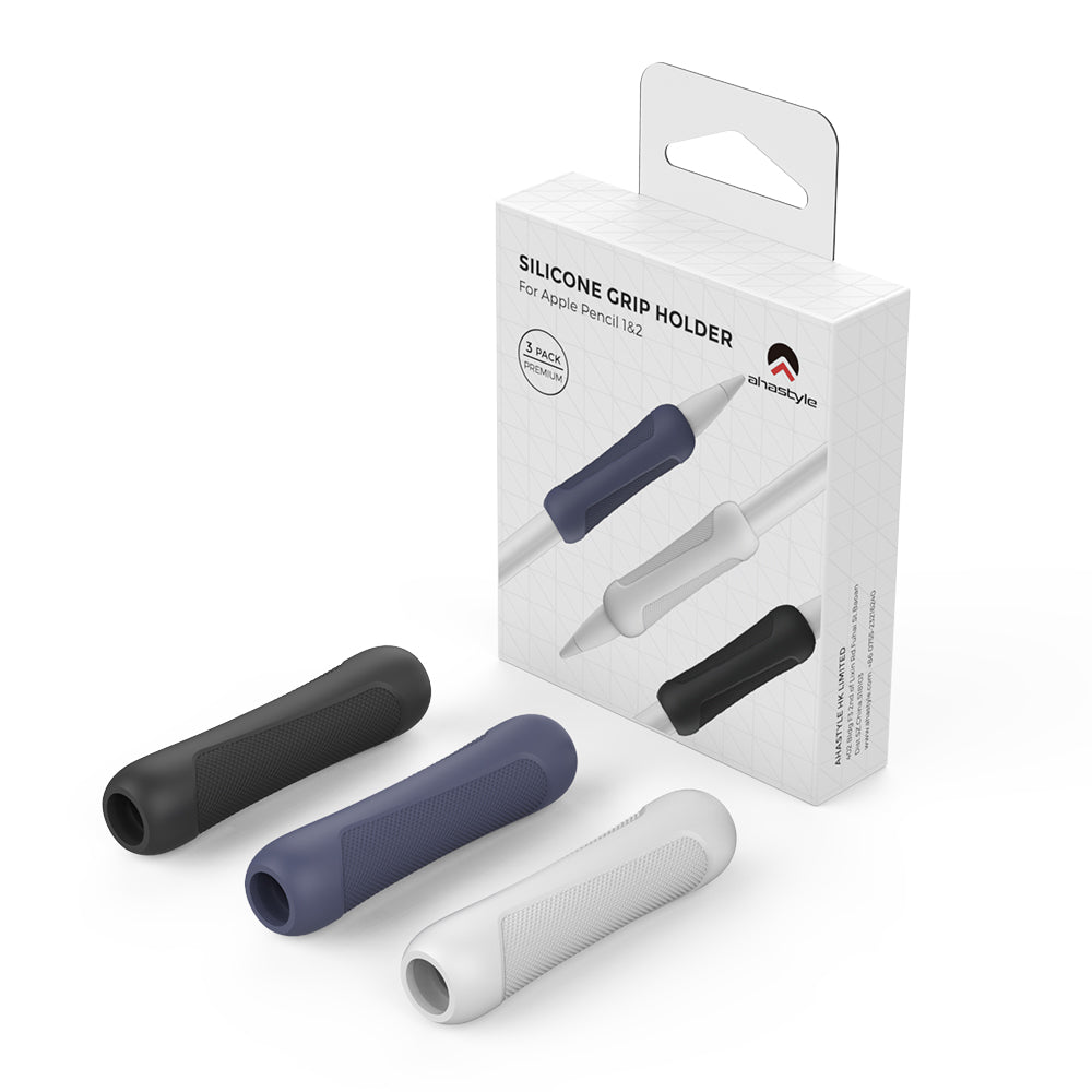 Premium Silicone Grip Holder for Apple Pencil (3-Pack) l Ergonomic Anti-Slip Sleeve