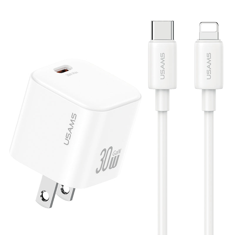 USAMS JO06 JO Series 30W Fast Charging Kit (Wall Charger + Lightning Cable)