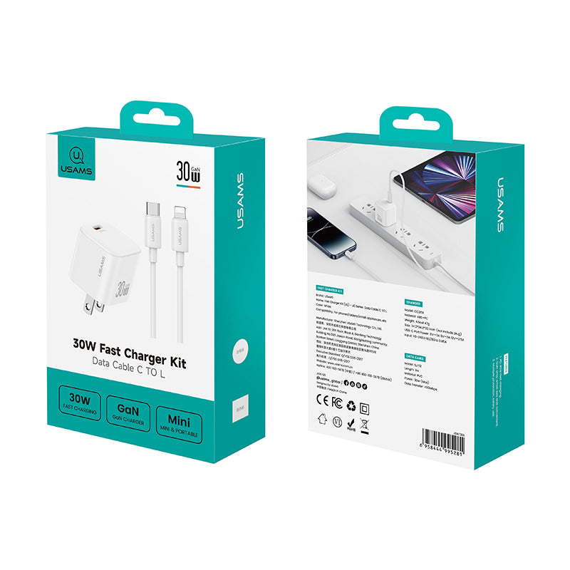USAMS JO06 JO Series 30W Fast Charging Kit (Wall Charger + Lightning Cable)