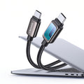 USAMS SJ818 U111 240W Type-C to Type-C Fast Charging Cable with Infinity Mirror LED Light (1.2m)