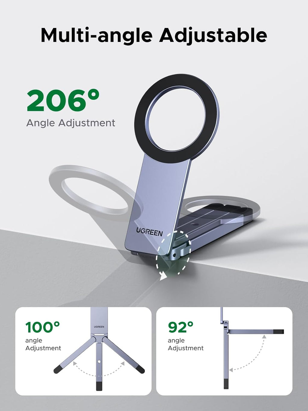 UGREEN Magnetic Phone Tripod Stand – MagSafe Desktop and Travel Holder