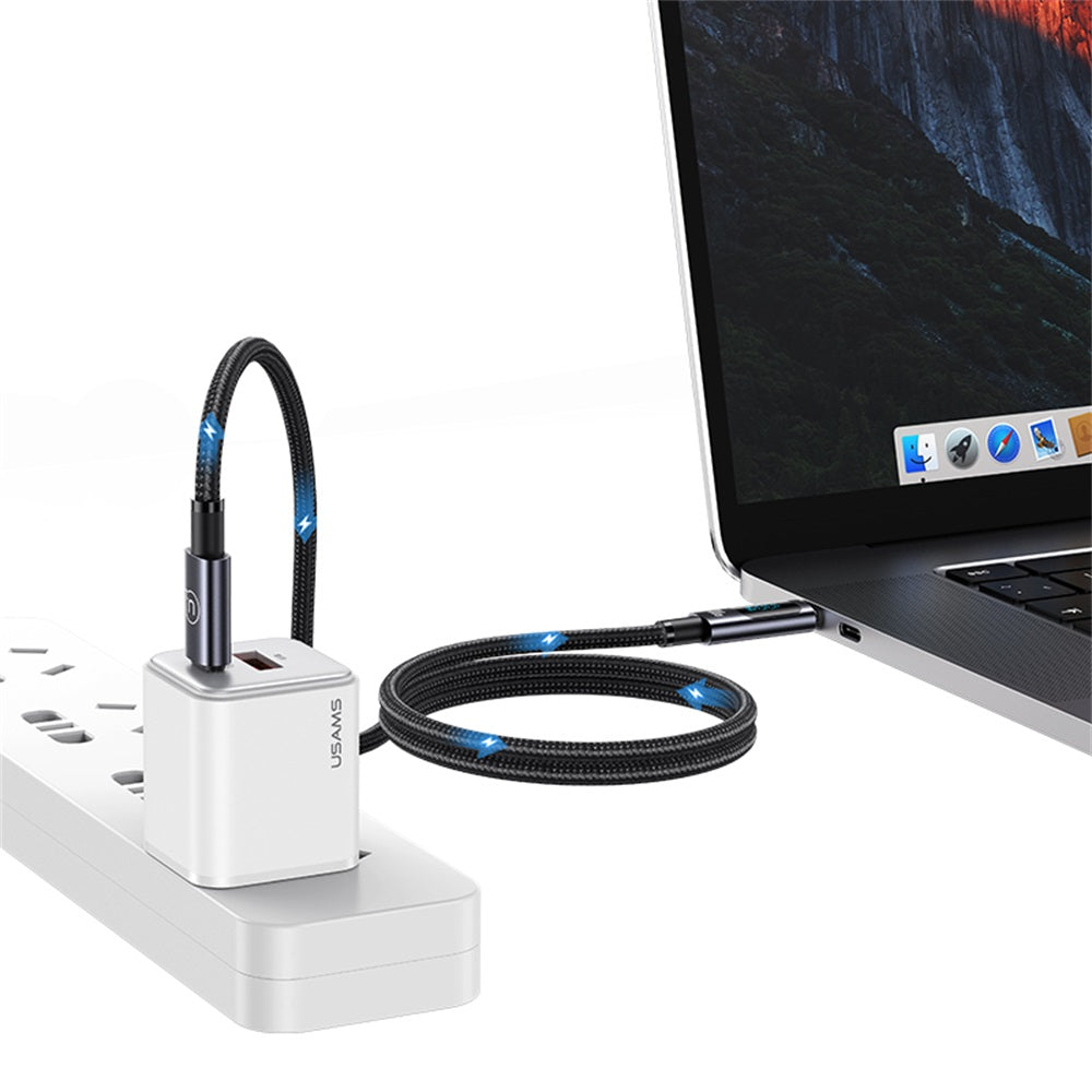 USAMS SJ671 Sufeng Series 100W USB-C to USB-C Fast Charging Digital Display Cable (1.2m)