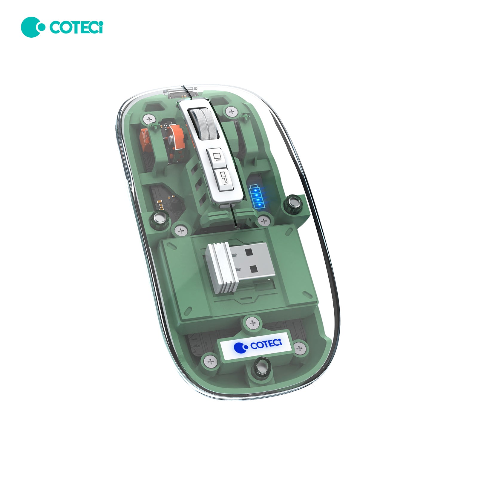COTECi Magic Crystal Mouse II | Transparent Wireless Three-Mode Mouse