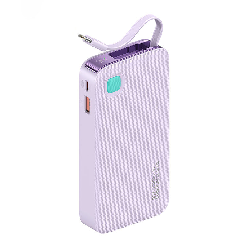 USAMS CD224 XY Series 20W Power Bank with Retractable USB-C Cable - 10000mAh