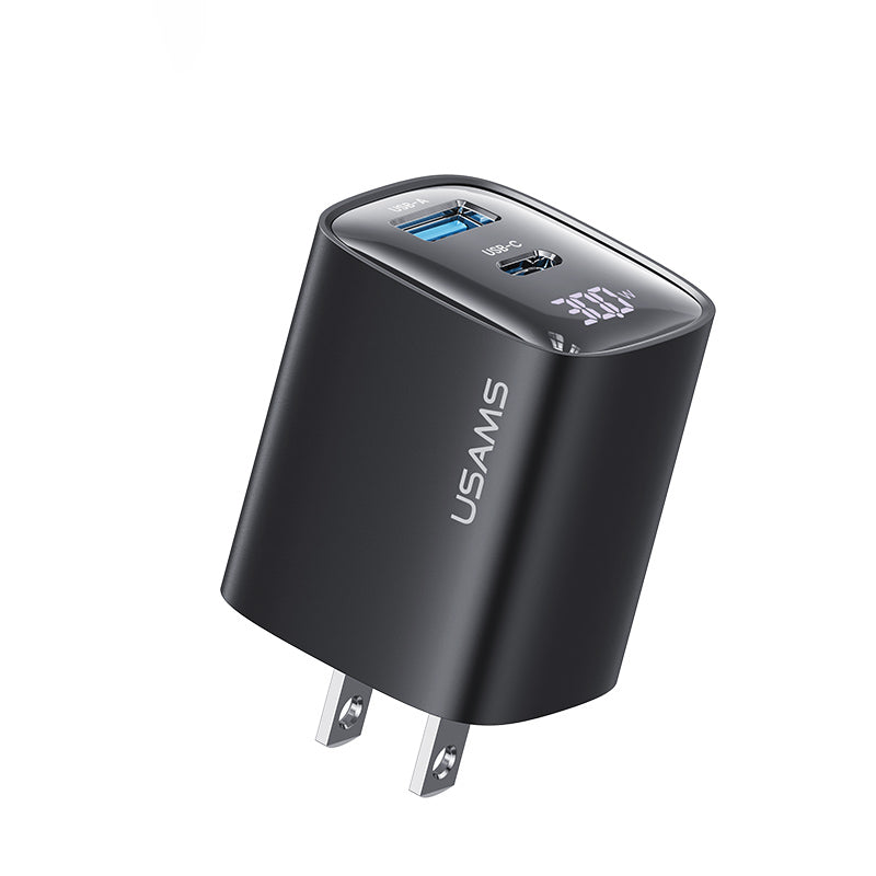 USAMS CC230 XC Series 30W GaN Dual-Port Fast Charger with Power Display