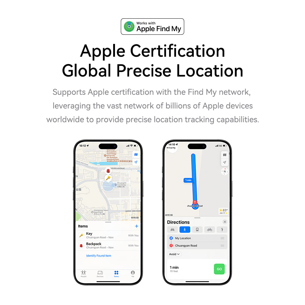 ROCK Tag Smart Bluetooth Tracker l Works with Apple Find My App
