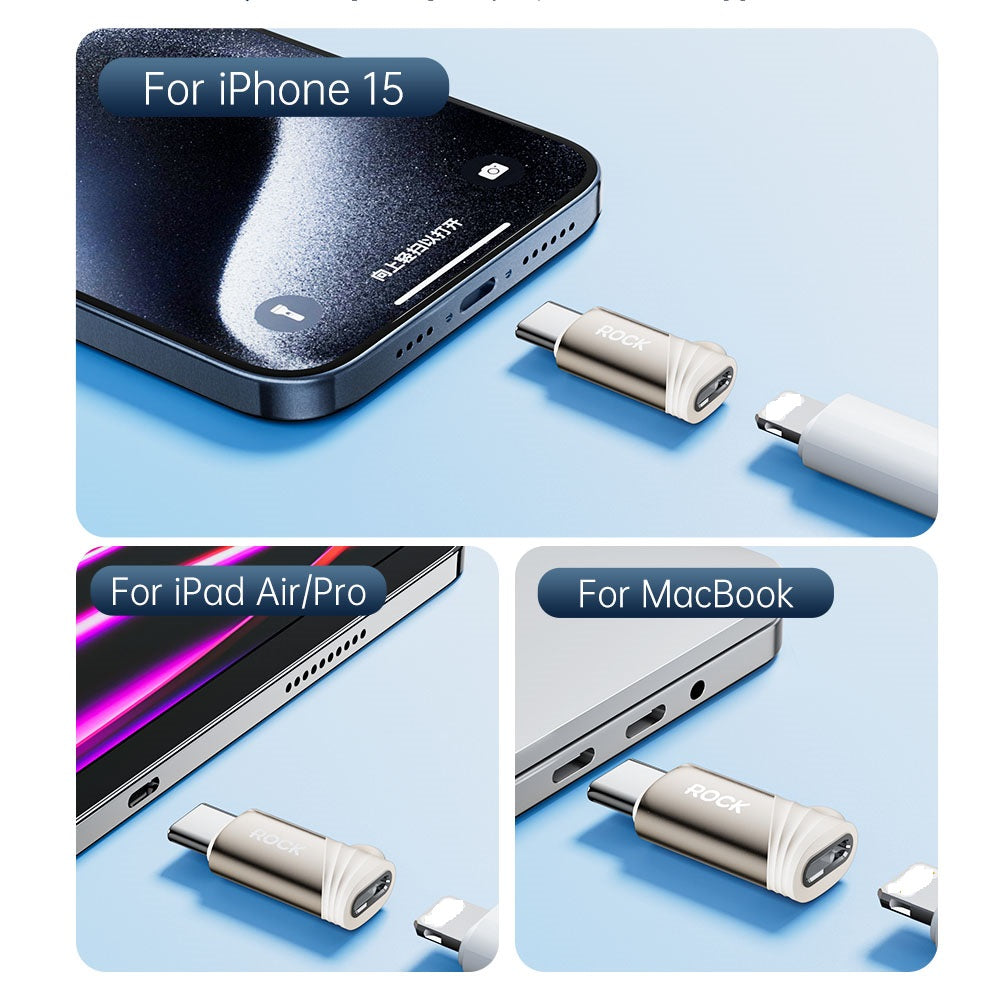 ROCK L12 Type-C to Lightning Adapter | Aluminum Alloy USB-C to Lightning Converter