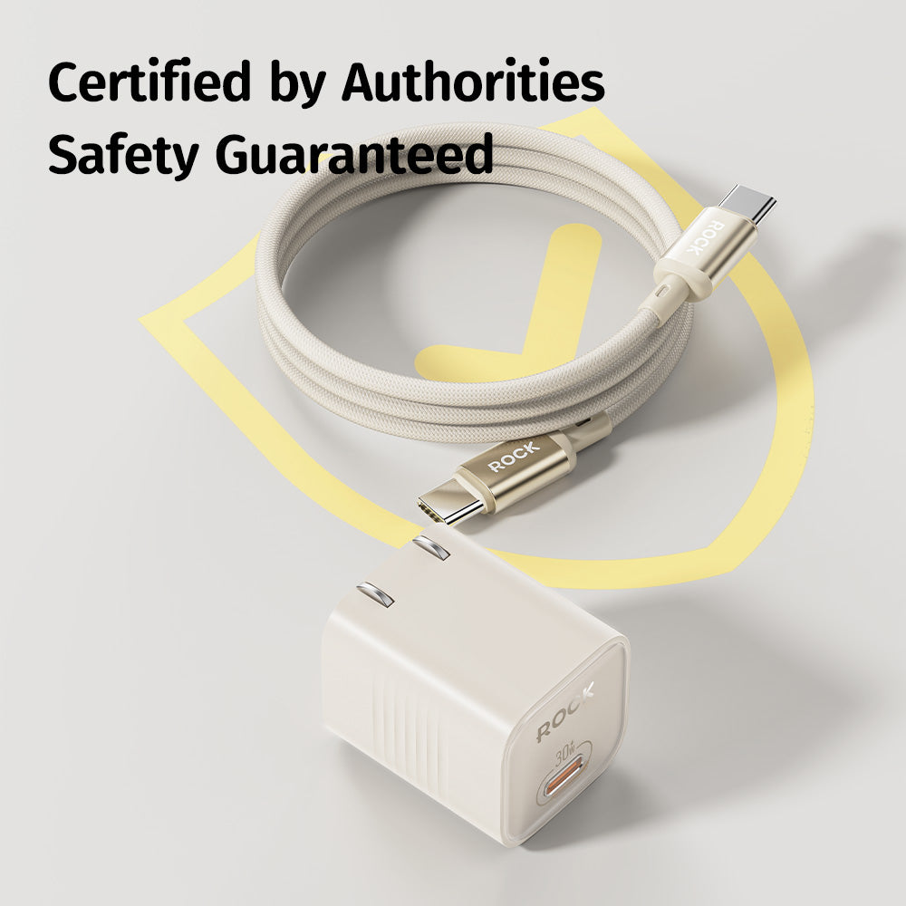 ROCK Ice²Cube 30W GaN Fast Charger + Cable Bundle