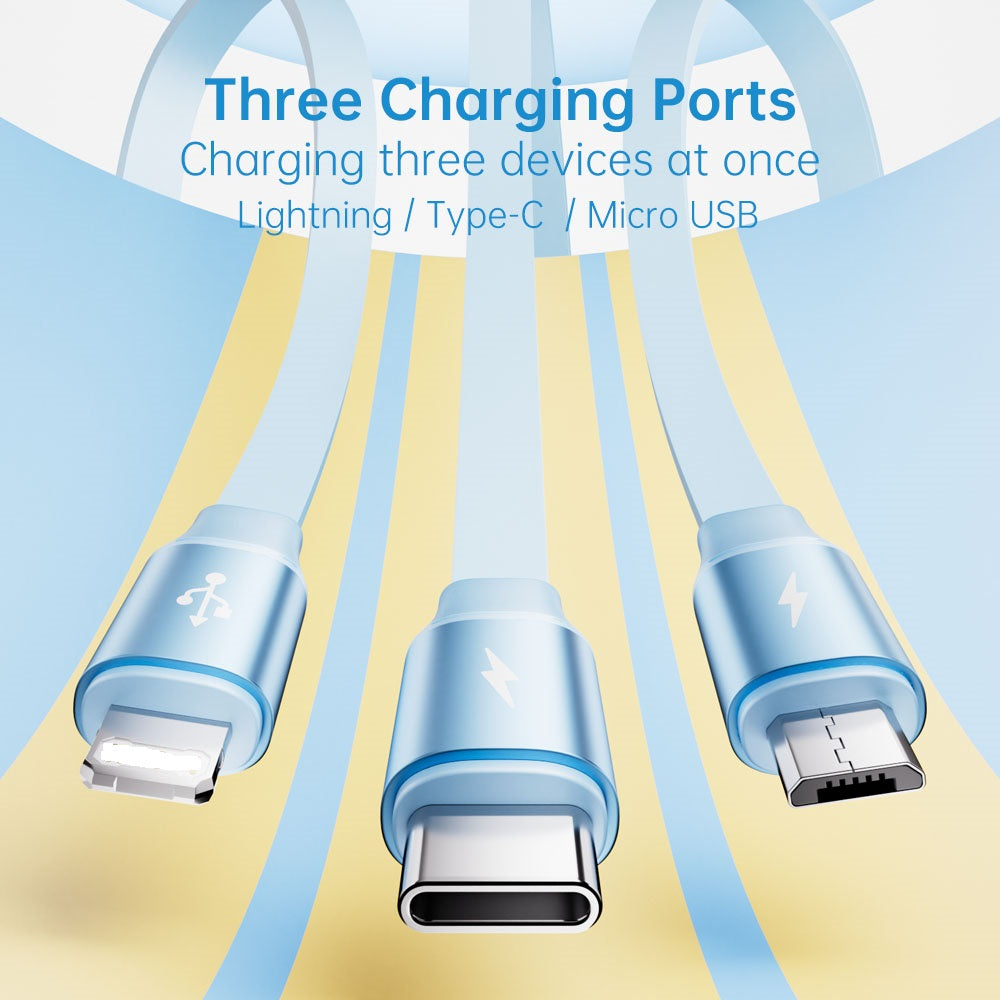 ROCK L10 Honeycomb Series 3-in-1 Retractable Data Cable