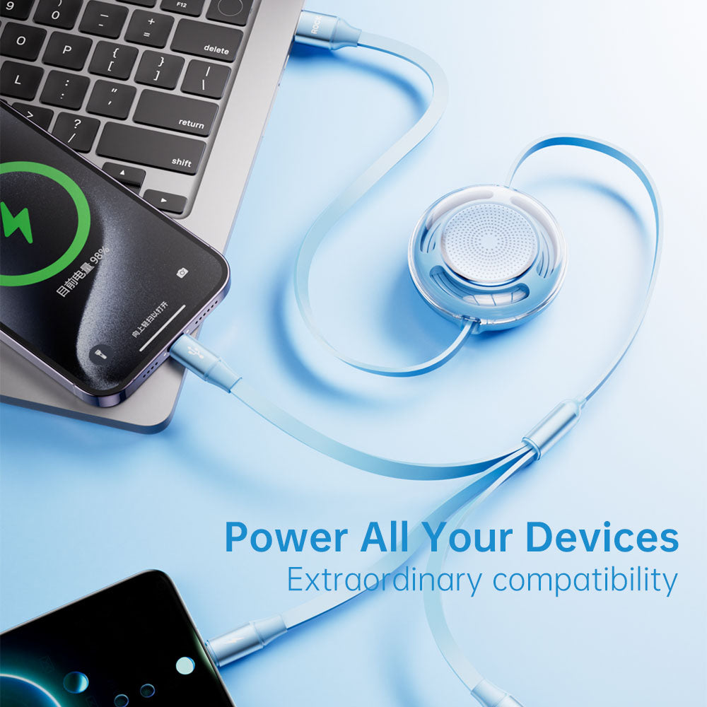 L10 Rocks ROCK L10 3-in-1 Retractable Charging Cable | USB-C, Lightning & Micro ...